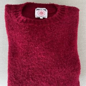 J Press Shaggy Dog sweater in red, large, lightly worn.